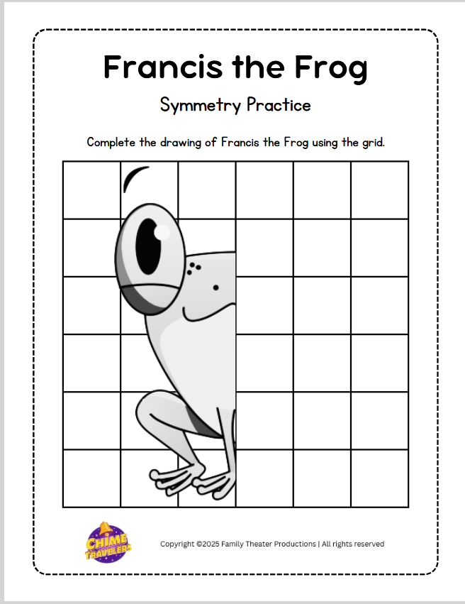 Francis the Frog Symmetry Practice Art